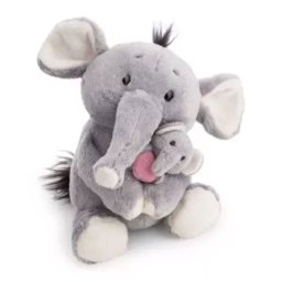 Nici: Jucărie de pluș elefant cu puiul său - 20 cm