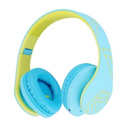 Casti wireless pentru copii P2, limita de volum, Bluetooth 5.3, 165g, Albastru/Verde