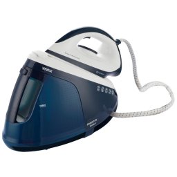 Fier de calcat Stație de călcat cu abur 2600W, termostat reglabil, abur vertical, sistem anticalcar, rezervor detașabil, talpă ceramică, alb