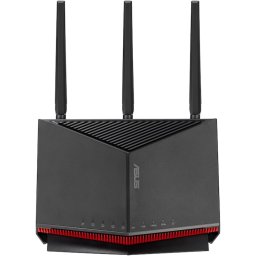 Router Gaming Wireless ASUS RT-BE86U, BE6800, Dual-Band, Quad-Core 2.6GHz CPU, 256MB/1GB Flash/RAM, 4K-QAM, MLO, 10G port, 2.5G quad-port, Black