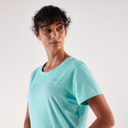 Tricou respirant de alergare Kiprun Run 500 Dry Albastru Damă