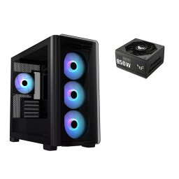 ASUS A23 Plus TG ARGB negru + TUF Gaming 850G sursă A23 PLUS TG/ARGB FANS+TUF-GAMING-850