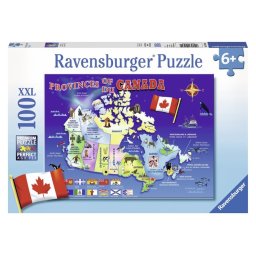 Puzzle Harta Canadei, 100 Piese