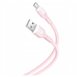 Cablu Date si Incarcare USB-A - microUSB XO Design NB212, 18W, 1m, Roz