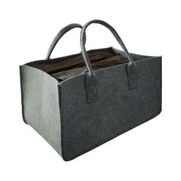 Coș din pâslă cu mânere pentru lemne 27x50 cm gri