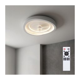 Brilagi - Ventilator de tavan cu LED, lumină reglabilă, 80W, 230V, Ø 50 cm, alb, cu telecomandă