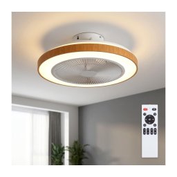 Brilagi - Ventilator de tavan cu LED reglabil LED/38W/230V 50 cm alb/maro + telecomandă