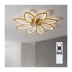 Brilagi - Ventilator de tavan LED reglabil, 43W/230V, Ø 90 cm, auriu + telecomandă