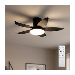 Brilagi - Ventilator de tavan LED dimabil, Ø 95 cm, 32W, 230V, negru, cu telecomandă