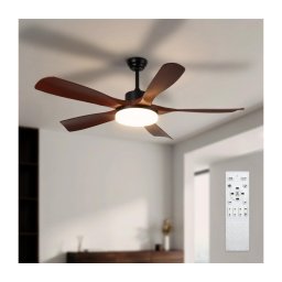Brilagi - Ventilator de tavan LED dimabil/34W/230V 132 cm negru/maro + telecomandă