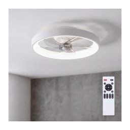 Brilagi - Ventilator de tavan LED dimabil, 34W/230V, Ø 50 cm, alb + telecomandă