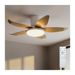 Brilagi - Ventilator de tavan dimabil cu LED LED/32W/230V 95 cm alb/maro + telecomandă