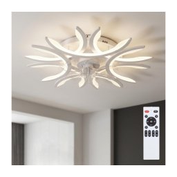 Brilagi - Ventilator de tavan LED dimabil, 70 W, 230 V, Ø 76 cm, alb + telecomandă
