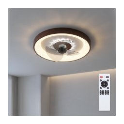 Brilagi - Ventilator de tavan cu LED dimabil, 34W/230V, Ø 46 cm, maro, cu telecomandă