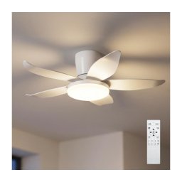 Brilagi - Ventilator de tavan LED dimabil, 32W, 230V, Ø 95 cm, alb, cu telecomandă