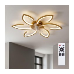 Brilagi - Ventilator de tavan LED, cu lumină reglabilă/34W/230V, diametru 78 cm, auriu + telecomandă
