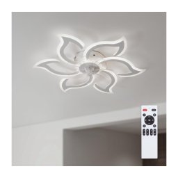 Brilagi - Ventilator de tavan LED cu dimmer, 34W, 230V, Ø 83 cm, alb + telecomandă