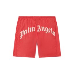PALM ANGELS Costum de baie Curved Logo PMFD018S26FAB001 2503-red off white