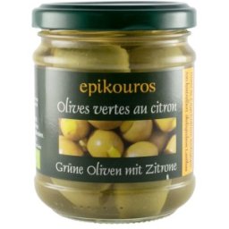 Masline Verzi Umplute cu Lamaie, Bio, Epikouros, 190 g/110 g