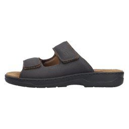 Papuci barbati, Rieker, 20390-24-Maro, casual, piele naturala, cu talpa joasa, maro (Marime: 41)