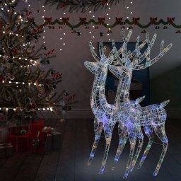 Ren de Craciun 250 LED-uri, 2 buc. multicolor 180 cm acril XXL GartenMobel Dekor