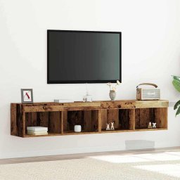 Set comoda TV 2 pcs Lemn vechi 80 x 30 x 30 cm Lemn compozit GartenMobel Dekor