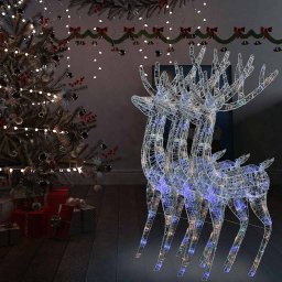 Ren de Craciun 250 LED-uri, 3 buc. multicolor 180 cm acril XXL GartenMobel Dekor