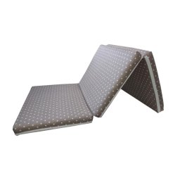 Saltea pliabila pentru copii din spuma poliuretanica 120x60x5 cm, bej cu buline