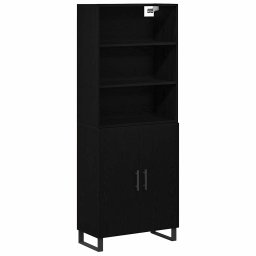Bufet Stejar Negru 69,5 x 34 x 180 cm Lemn compozit GartenMobel Dekor