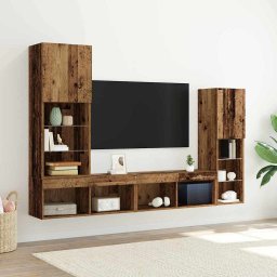 Cabinet TV 4 pcs Lemn vechi Lemn compozit GartenMobel Dekor