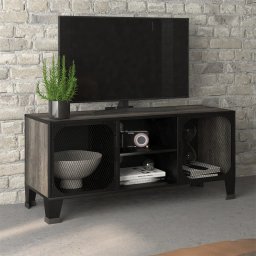 Dulap TV ,gri,105x36x47 cm,metal si MDF GartenMobel Dekor