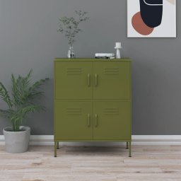 Dulap de depozitare, verde masliniu, 80x35x101,5 cm, otel GartenMobel Dekor