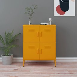 Dulap de depozitare, galben mustar, 80x35x101,5 cm, otel GartenMobel Dekor