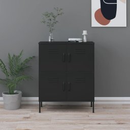 Dulap de depozitare, negru, 80x35x101,5 cm, otel GartenMobel Dekor