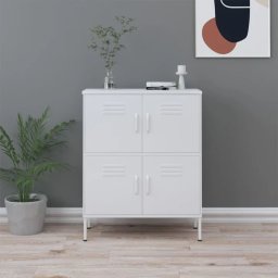 Dulap de depozitare, alb, 80x35x101,5 cm, otel GartenMobel Dekor
