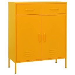 Dulap de depozitare, galben mustar, 80x35x101,5 cm, otel GartenMobel Dekor
