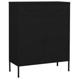 Dulap de depozitare, negru, 80x35x101,5 cm, otel GartenMobel Dekor