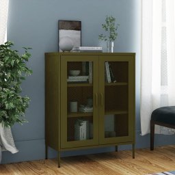Dulap de depozitare, verde masliniu, 80x35x101,5 cm, otel GartenMobel Dekor