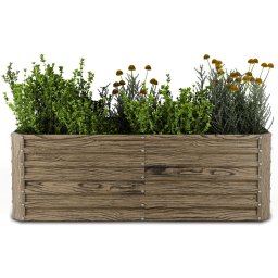 Blumfeldt High Grow Straight ghiveci, 972 L, Ergonomic, Rezistent la intemperii, Bază deschisă (GDMB4-BL-HG-Wood-180)