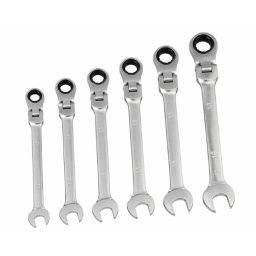 Set chei fixe cu clichet si cap flexibil DISEN TOOLS 6 piese 10/19 mm otel