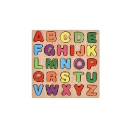 Puzzle incastru 3D litere mari, din lemn, 20x20 cm
