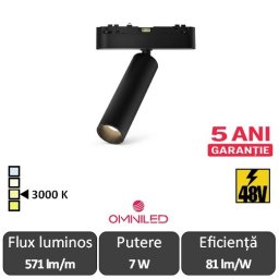 OMNILED SPOT Proiector șina magnetică ultra slim XT 7W 3000K Negru