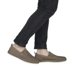 Pantofi barbati vara din piele naturala nabuc, Rieker B5286-25, maro