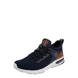 bugatti Sneaker low albastru închis / maro / gri metalic / roșu neon