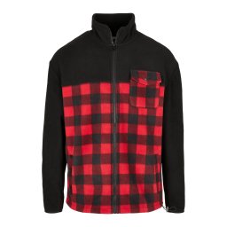 Urban Classics Jachetă fleece roșu / negru