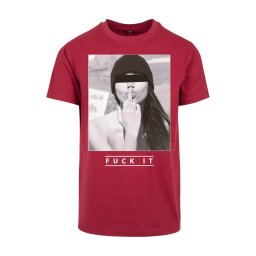 Mister Tee Tricou 'F#?K IT' gri deschis / purpuriu / negru / alb