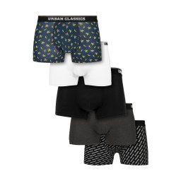 Urban Classics Boxeri albastru cobalt / galben deschis / gri metalic / negru / alb