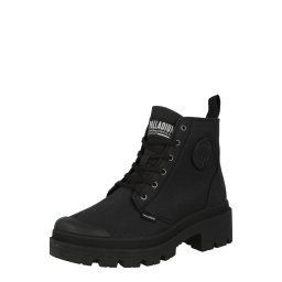 Palladium Ghete cu șireturi 'Pallabase' negru / alb