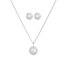 ELLI PREMIUM Set de bijuterii 'Mondstein' argintiu