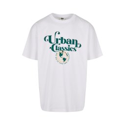 Urban Classics Tricou verde închis / portocaliu / alb